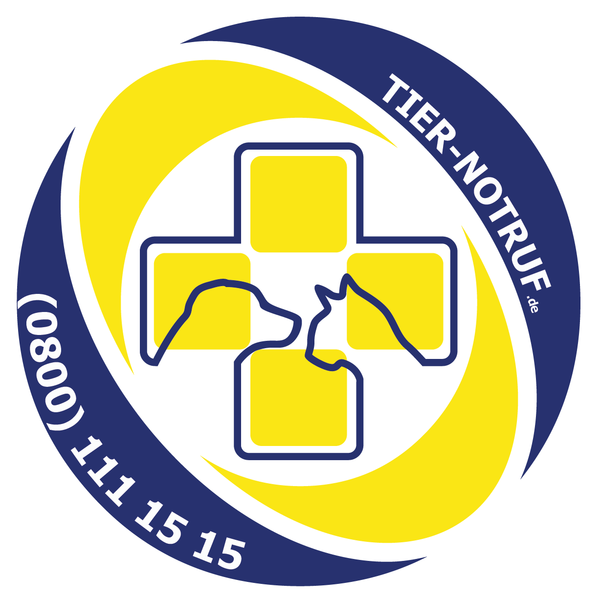 Logo rund Tier Notruf blau gelb Notruf neu 01